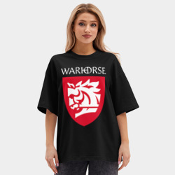 Женская футболка Oversize хлопок premium Warhorse logo - фото 2