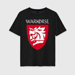 Женская футболка хлопок Oversize Warhorse logo