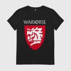 Женская футболка хлопок Warhorse logo
