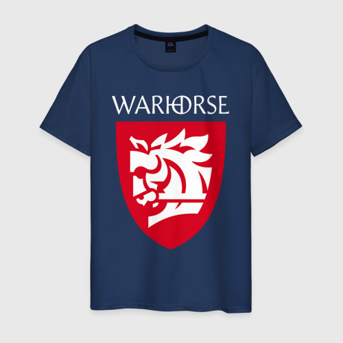 Мужская футболка из хлопка с принтом Warhorse logo, вид спереди №1