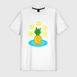 Летний ананасик – Мужская футболка хлопок Slim с принтом купить