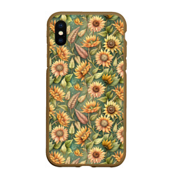 Желтые подсолнухи и пшеница – Чехол для iPhone XS Max матовый с принтом купить