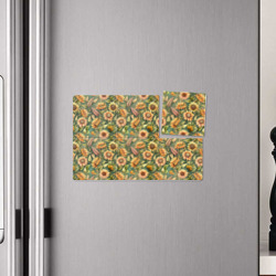 Плакат с принтом Желтые подсолнухи и пшеница для любого человека, вид спереди №4. Цвет основы: белый