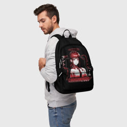 Рюкзак с принтом Милая Макима — Человек бензопила для любого человека, вид спереди №2. Цвет основы: белый