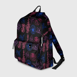 Рюкзак 3D Неоновые разноцветные цветы