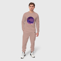 Мужской костюм хлопок Лунная ночь в фиолетовом цвете - фото 2