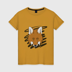 Стилизованная морда лисы – Женская футболка хлопок с принтом купить со скидкой в -20%