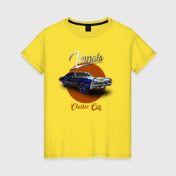 Женская футболка хлопок Американская автоклассика Chevrolet Impala