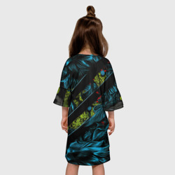 Платье с принтом Eve Stellar Blade для ребенка, вид на модели сзади №2. Цвет основы: белый