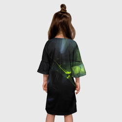 Платье с принтом Ева  Stellar   Blade для ребенка, вид на модели сзади №2. Цвет основы: белый