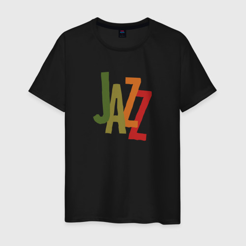 Мужская футболка хлопок с принтом Jazz retro in color, вид спереди #2