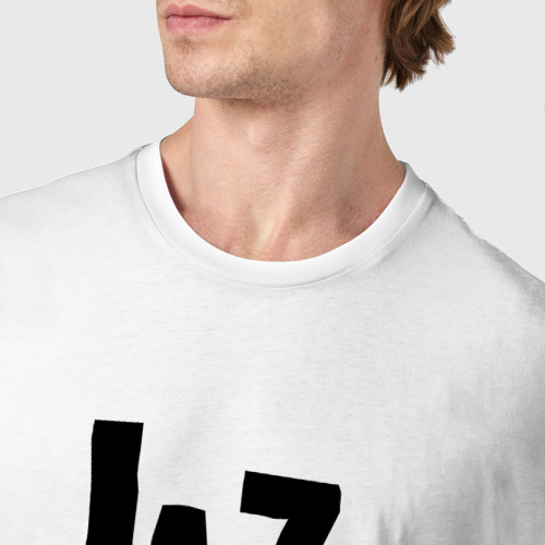 Мужская футболка хлопок с принтом Jazz retro in black, фото #4