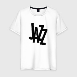 Jazz retro in black – Мужская футболка хлопок с принтом купить со скидкой в -20%