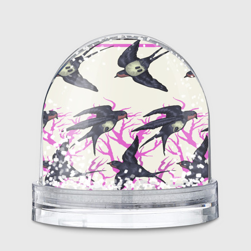 Игрушка Снежный шар с принтом Migratory birds, вид спереди №1
