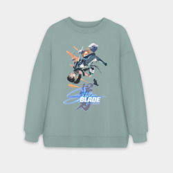 Женский свитшот oversize без начеса хлопок Ева из Stellar blade сальто