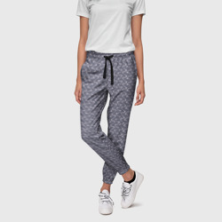 Серый ежевичный волнистые полосы – Женские брюки 3D с принтом купить