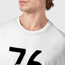 Футболка с принтом 76 - Ярославская область для мужчины, вид на модели спереди №4. Цвет основы: белый
