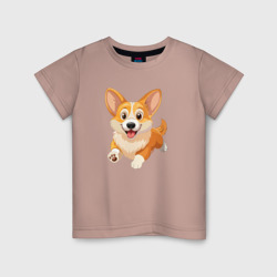 Весёлая собака корги – Детская футболка хлопок с принтом купить со скидкой в -20%
