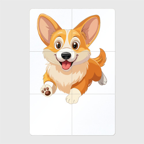 Магнитный плакат 2x3 с принтом Весёлая собака корги, вид спереди №1