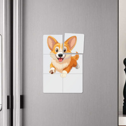 Плакат с принтом Весёлая собака корги для любого человека, вид спереди №4. Цвет основы: белый