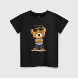 Плюшевый медвежонок - бесстрашный – Детская футболка хлопок с принтом купить со скидкой в -20%