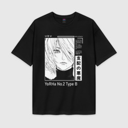 Женская футболка Oversize хлопок premium Красивая 2B - Nier automata