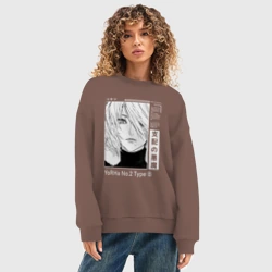 Женский свитшот oversize без начеса хлопок Красивая 2B - Nier automata - фото 2