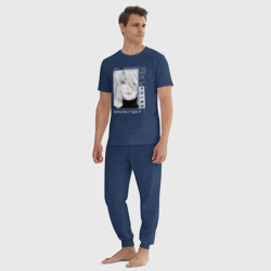 Пижама с принтом Красивая 2B - Nier automata для мужчины, вид на модели спереди №3. Цвет основы: темно-синий