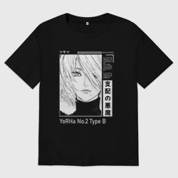 Женская футболка хлопок Oversize Красивая 2B - Nier automata