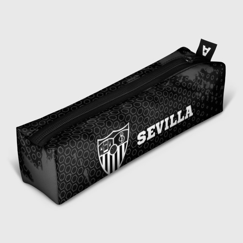 Пенал школьный с принтом Sevilla sport на темном фоне по-горизонтали, вид спереди №1