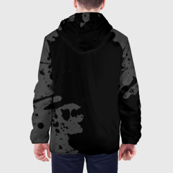 Куртка с принтом Sporting sport на темном фоне вертикально для мужчины, вид на модели сзади №2. Цвет основы: черный