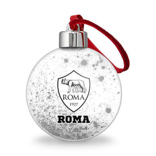 Ёлочный шар с принтом Roma sport на светлом фоне, вид спереди №1