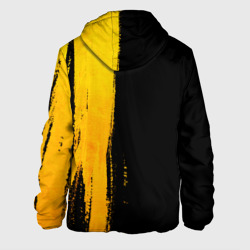 Куртка с принтом Club Brugge - gold gradient по-вертикали для мужчины, вид сзади №1. Цвет основы: черный