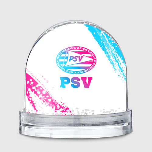 Игрушка Снежный шар с принтом PSV neon gradient style, вид спереди №1