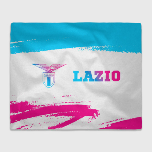 Плед с принтом Lazio neon gradient style по-горизонтали, вид спереди №1