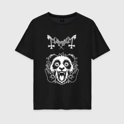 Женская футболка хлопок Oversize Mayhem rock panda