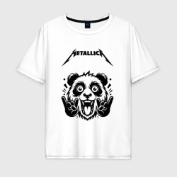 Metallica - rock panda – Футболка оверсайз из хлопка с принтом купить со скидкой в -16%