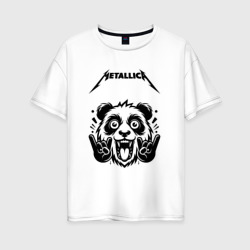 Женская футболка хлопок Oversize Metallica - rock panda