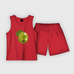 Айва и звезды - пиксельное – Детская пижама с шортами хлопок с принтом купить со скидкой в -20%