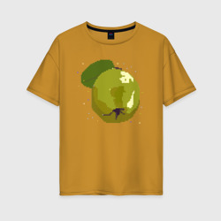 Айва и звезды - пиксельное – Женская футболка хлопок Oversize с принтом купить со скидкой в -16%