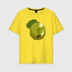 Айва и звезды - пиксельное – Женская футболка хлопок Oversize с принтом купить со скидкой в -16%