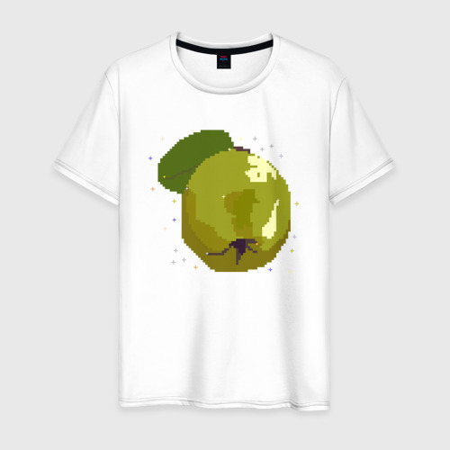 Мужская футболка из хлопка с принтом Айва и звезды - пиксельное, вид спереди №1