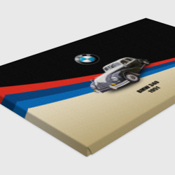 Холст с принтом Винтажный автомобиль BMW 340 для любого человека, вид спереди №4. Цвет основы: белый