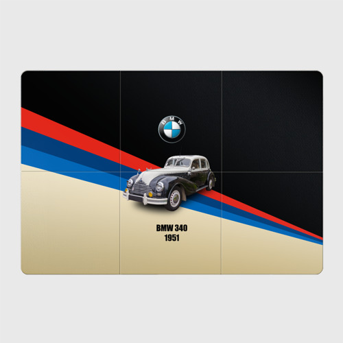 Магнитный плакат 3x2 с принтом Винтажный автомобиль BMW 340, вид спереди №1