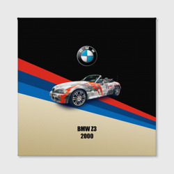 Холст с принтом Немецкий родстер BMW Z3 для любого человека, вид спереди №2. Цвет основы: белый