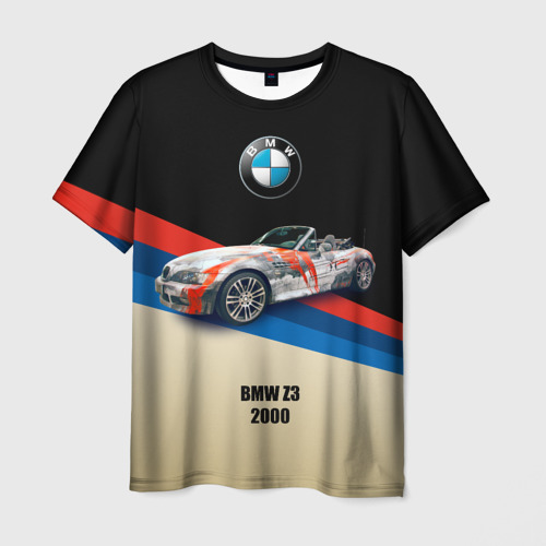 Мужская футболка с принтом Немецкий родстер BMW Z3, вид спереди №1