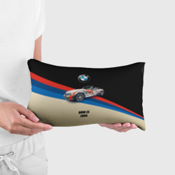 Подушка с принтом Немецкий родстер BMW Z3 для любого человека, вид спереди №2. Цвет основы: белый