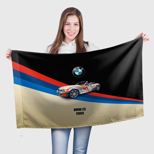 Флаг с принтом Немецкий родстер BMW Z3, вид спереди №1
