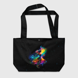 Неоновая танцовщица в звездном небе – Пляжная сумка 3D с принтом купить