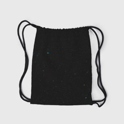 Рюкзак с принтом Неоновая танцовщица в звездном небе для любого человека, вид сзади №2. Цвет основы: белый